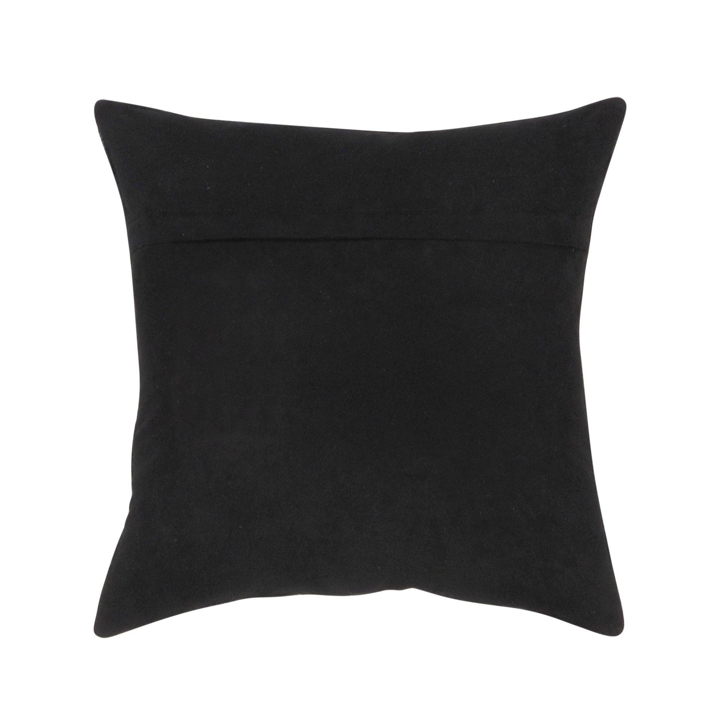 Coussin décoratif en cuir de vache noir à carreaux Safari Canvello de 43 cm