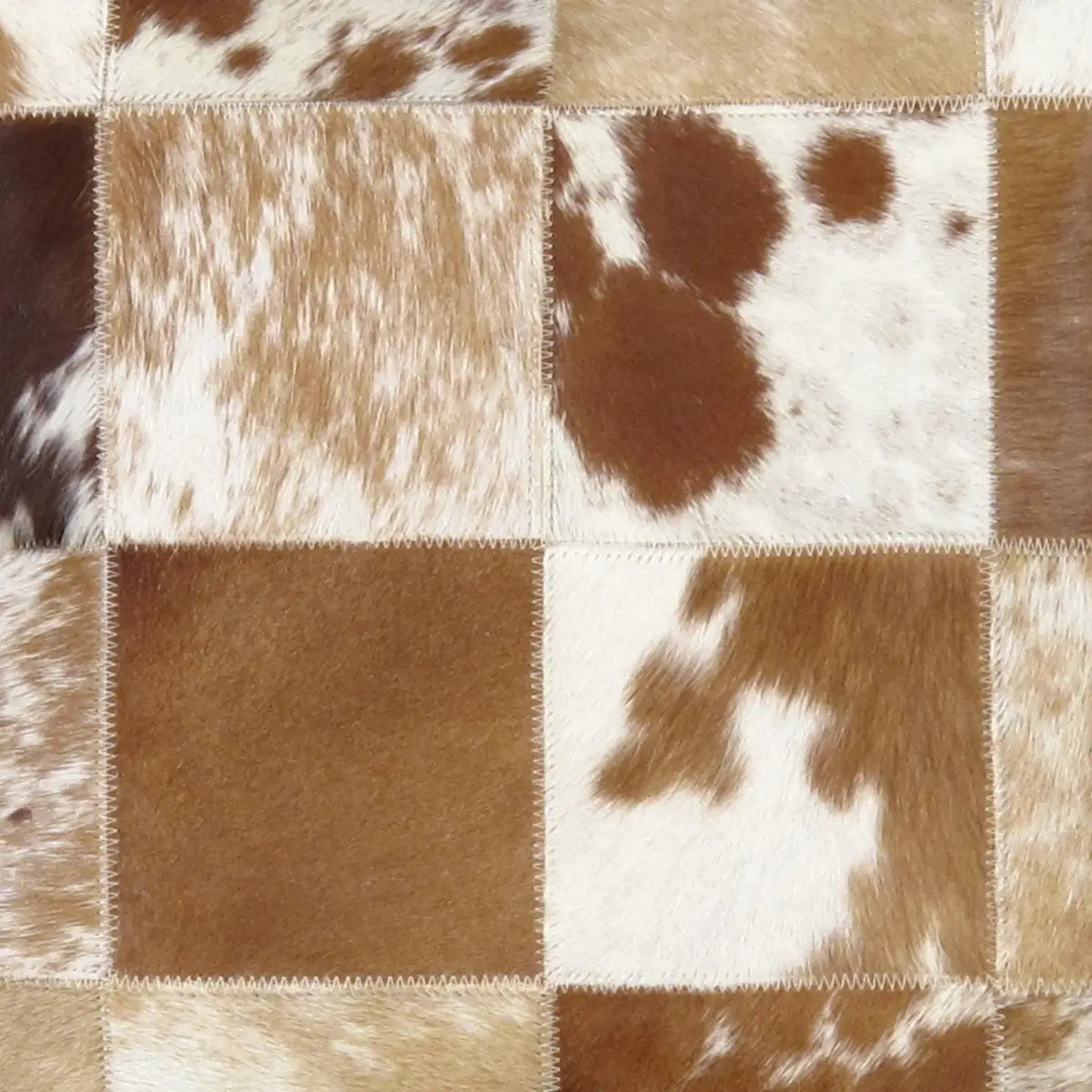 Canvello Safari Checkered Brown Cowhide 17’’ Decorative Throw Pillow - Brown / 17’’ x 17’’ - Canvello