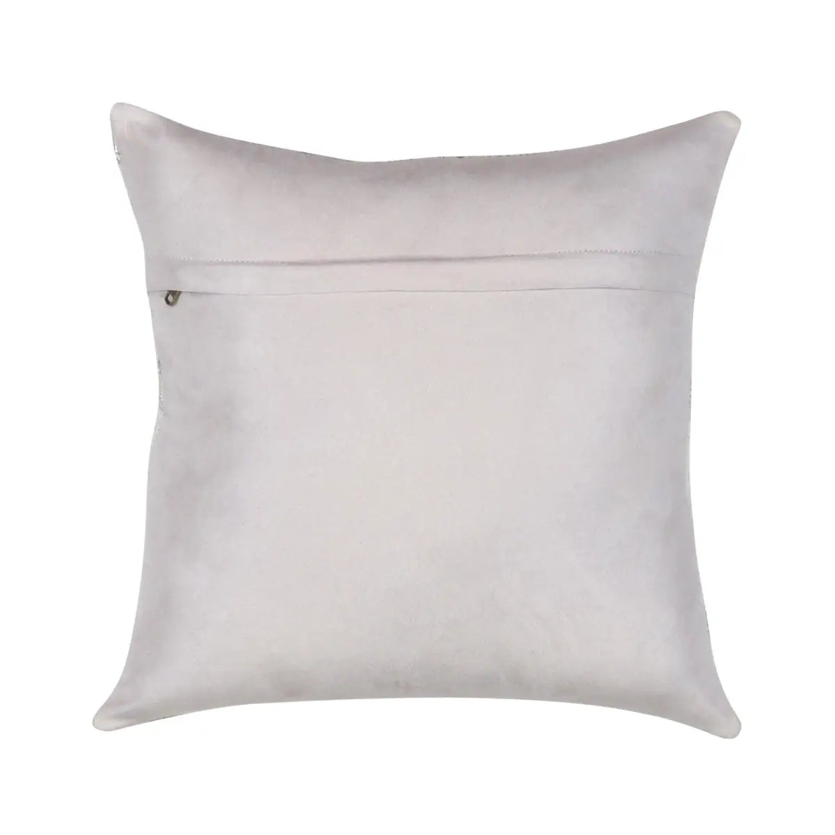 Canvello Safari Chevron Silver Cowhide 17’’ Decorative Throw Pillow - Silver / 17’’ x 17’’ - Canvello
