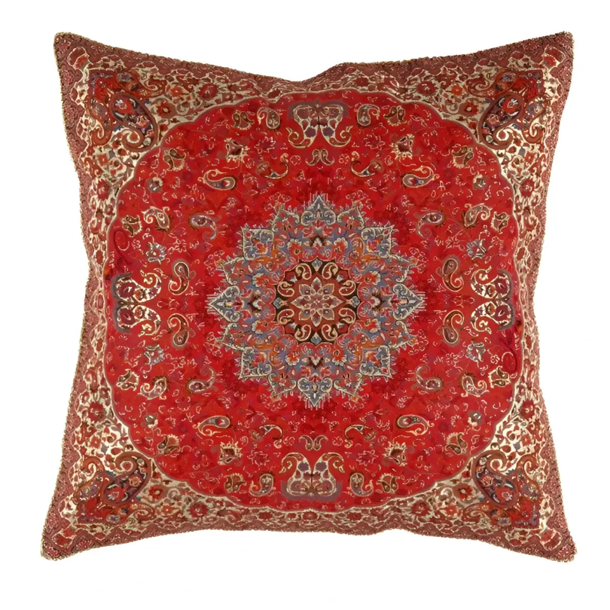 Canvello Silk Termeh Floral Design - 20’’ X 20’’ - Red / 20’’ X 20’’ - Canvello