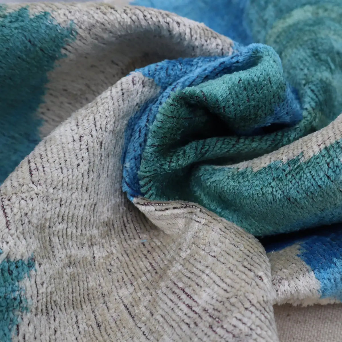 Canvello Silk Velvet Blue Green Throw Pillow - 20x20 - Canvello