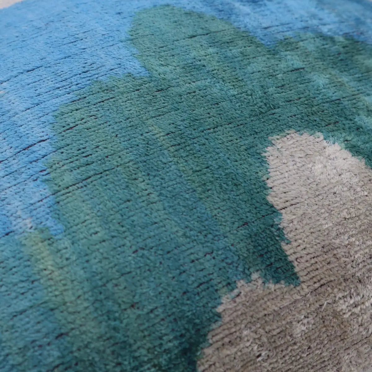 Canvello Silk Velvet Blue Green Throw Pillow - 20x20 - Canvello