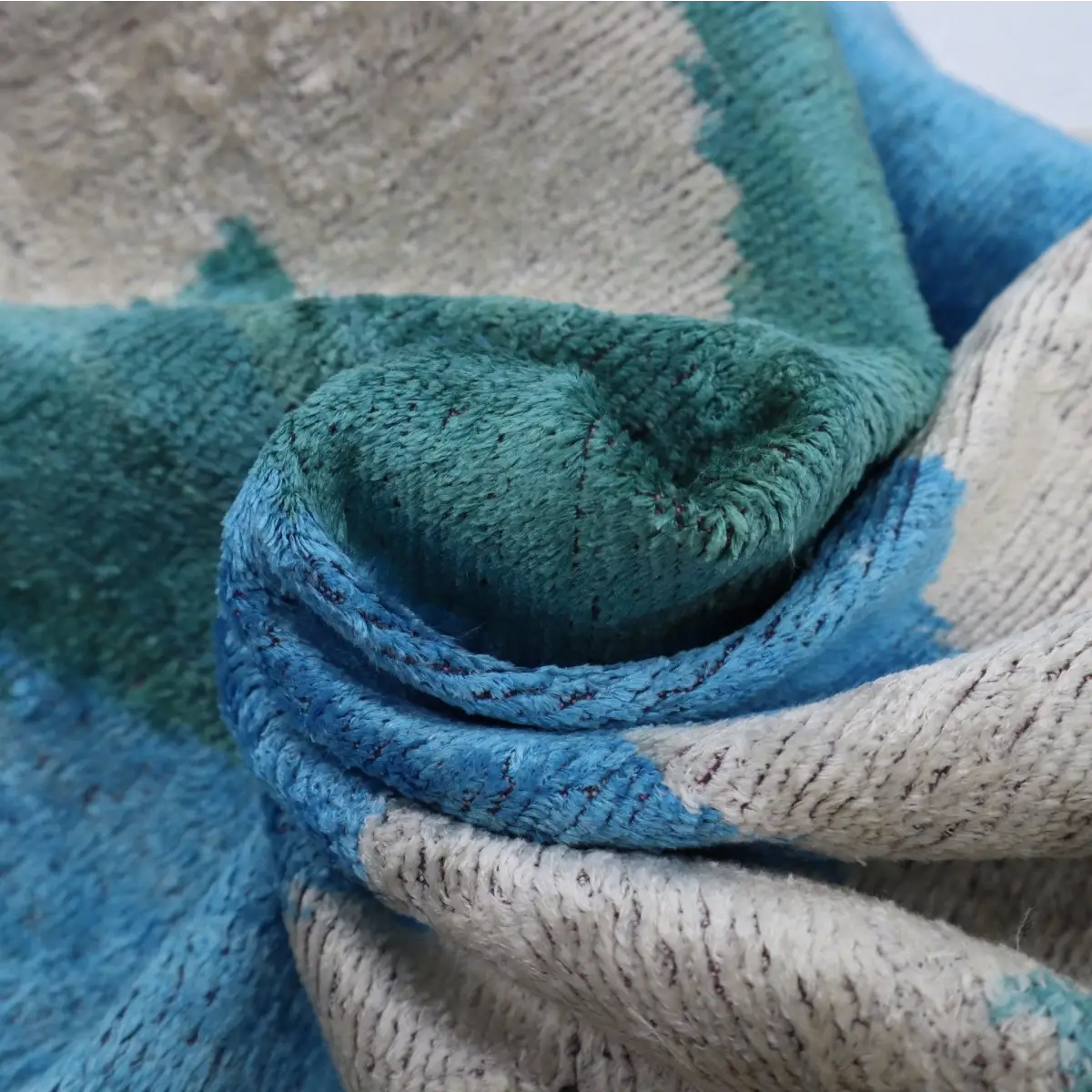 Canvello Silk Velvet Blue Green Throw Pillow - 20x20 - Canvello