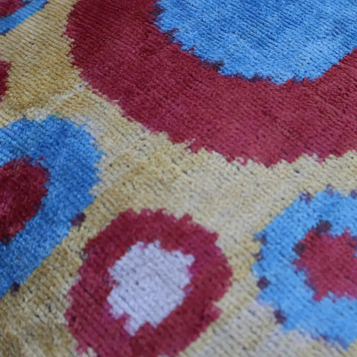 Canvello Silk Velvet Gold Blue Red Pillows - 16x16 - Canvello