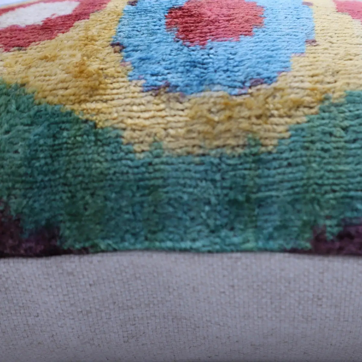 Canvello Silk Velvet Gold Blue Red Pillows - 16x16 - Canvello