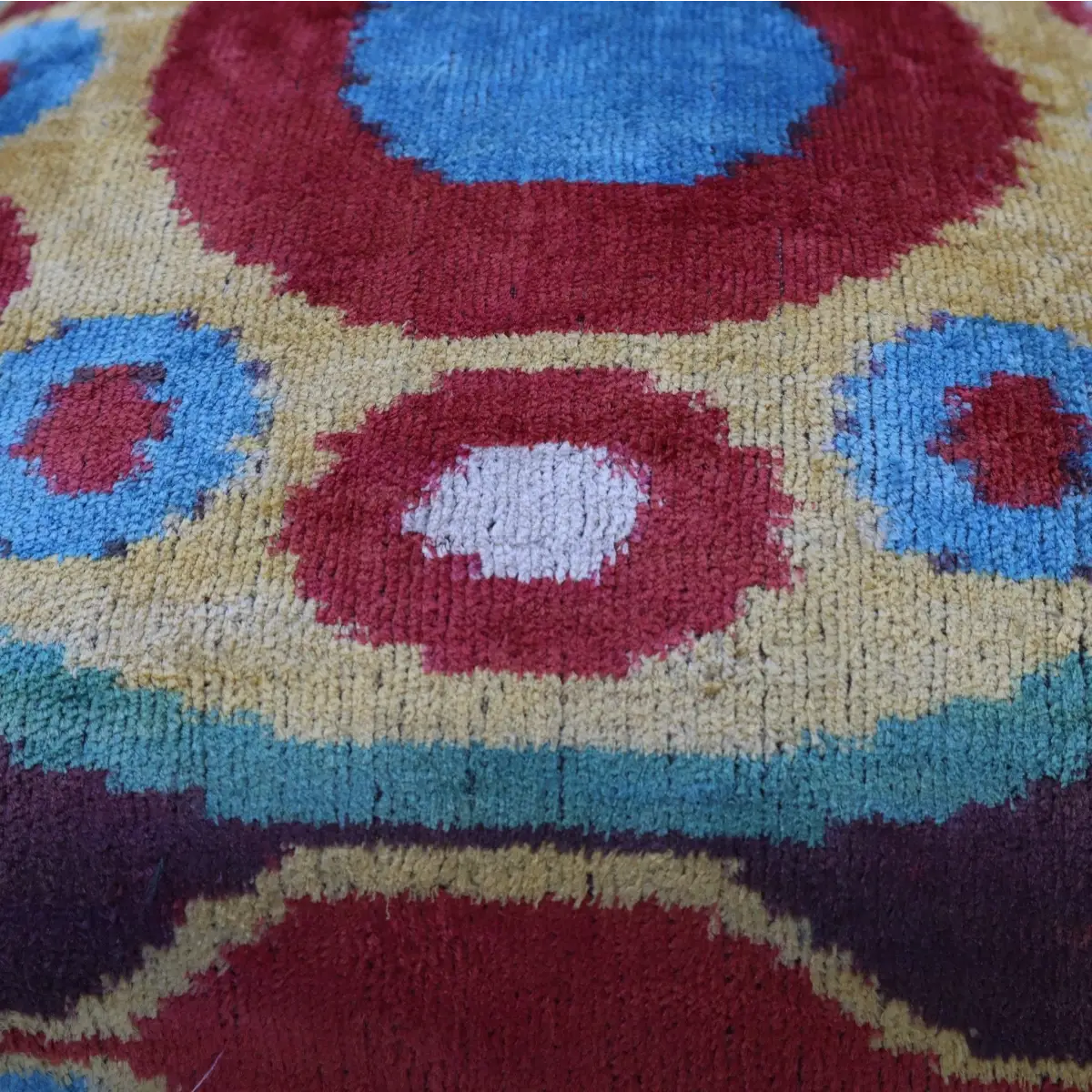 Canvello Silk Velvet Gold Blue Red Pillows - 16x16 - Canvello