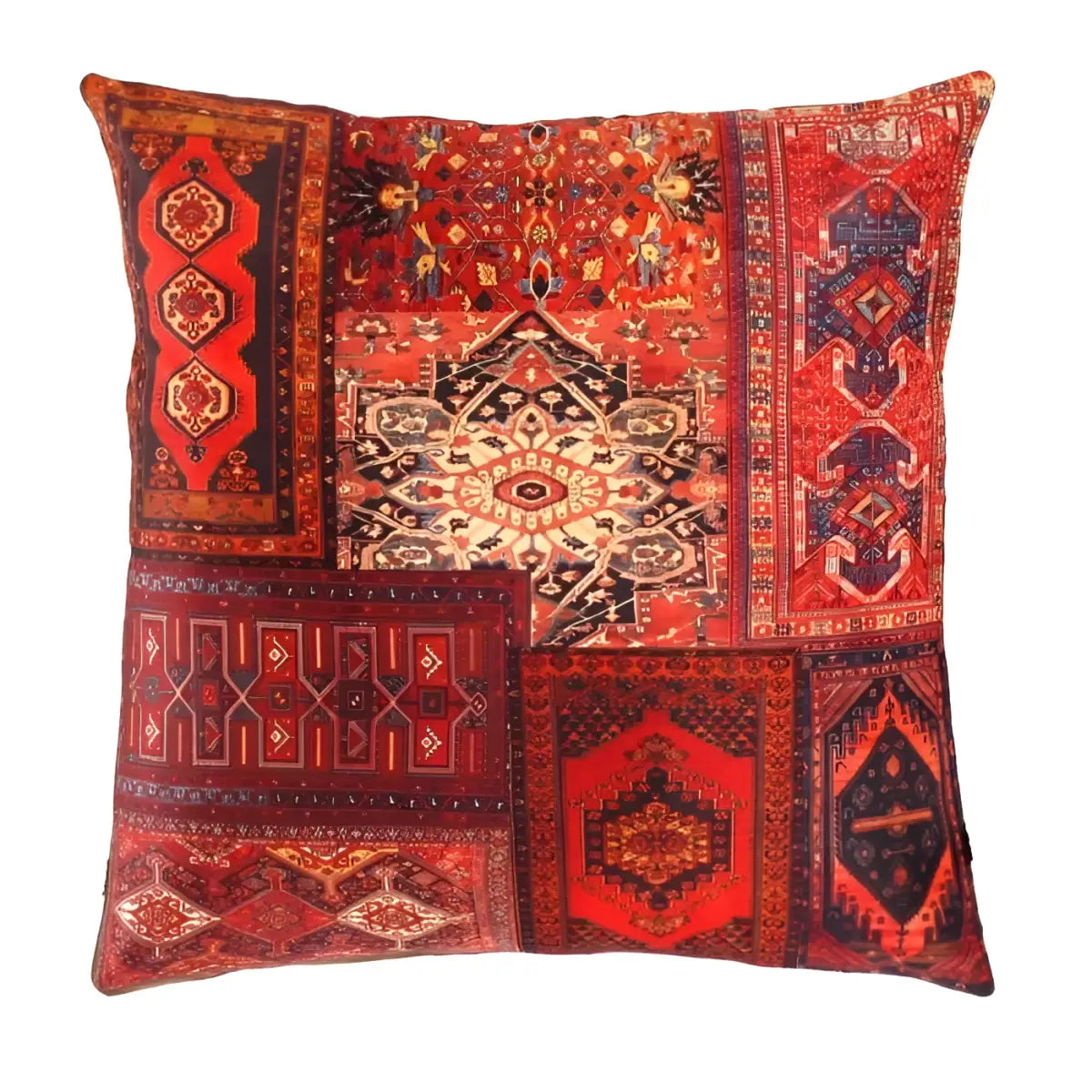 Canvello Silkroad Rug Throw Pillow - 18’’ X 26’’ - Red / 18’’ X 26’’ - Canvello