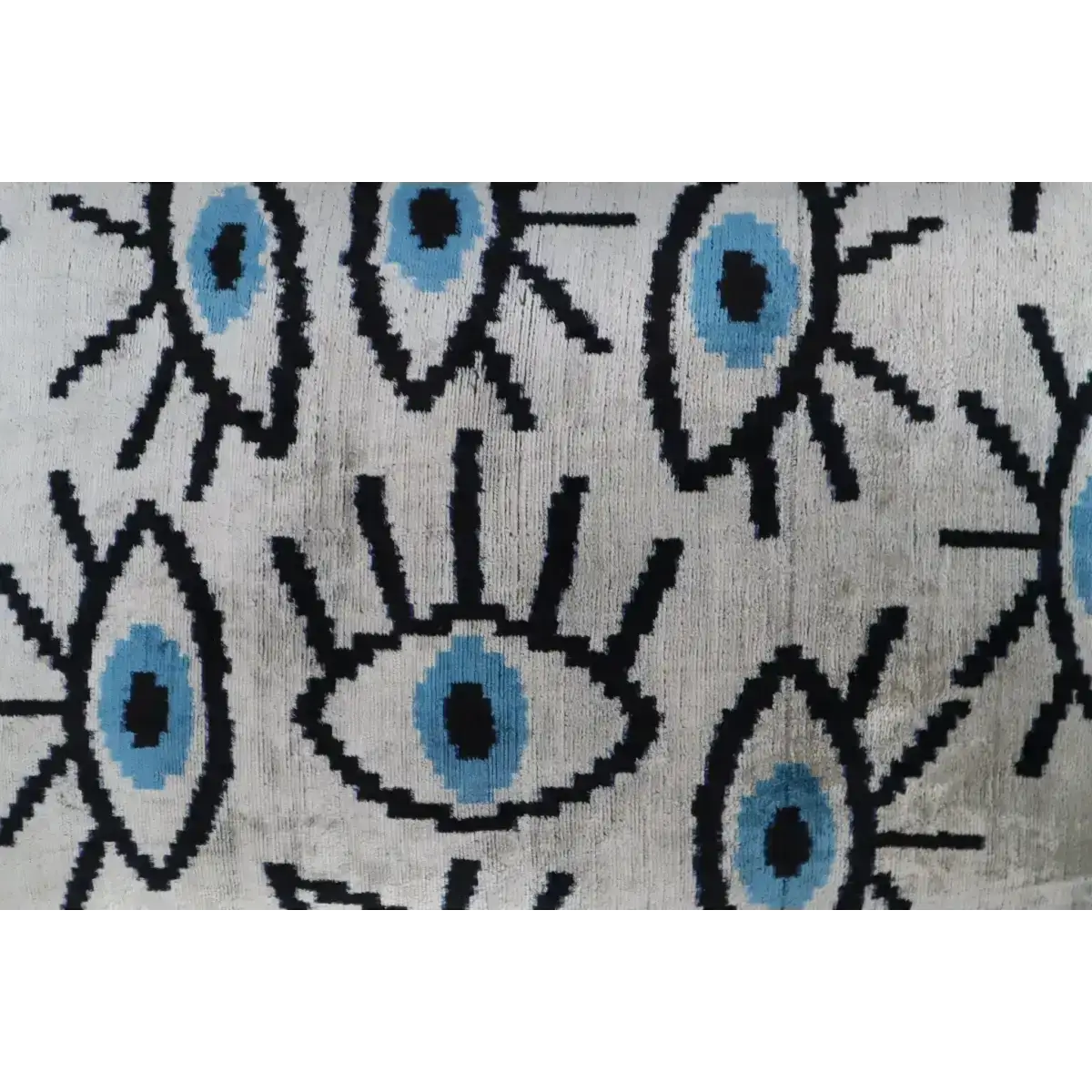 Canvello Silver Black Blue Vegetable Dyed Handmade Turkish Silk Velvet Pillow - A Work of Art - Canvello