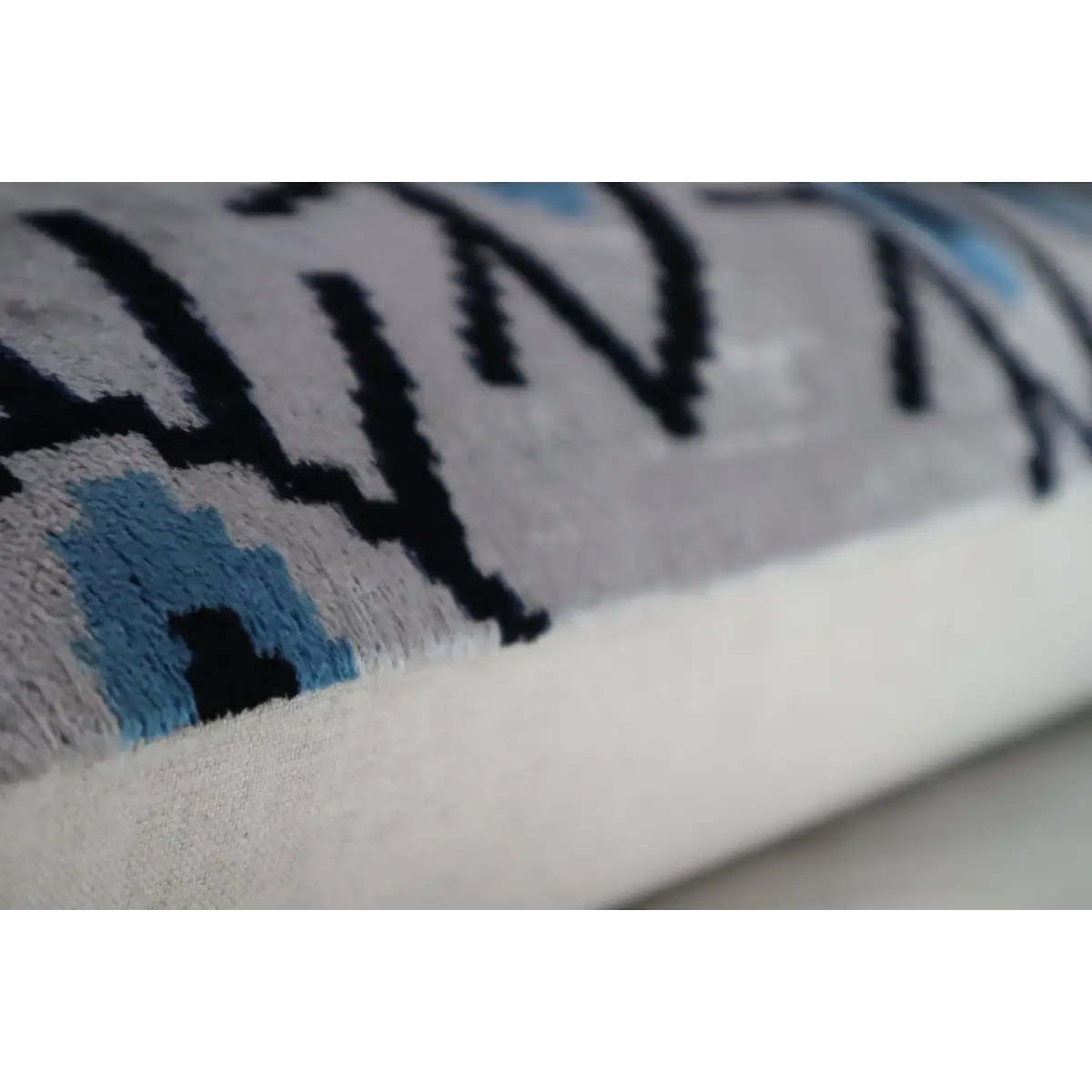 Canvello Silver Black Blue Vegetable Dyed Handmade Turkish Silk Velvet Pillow - A Work of Art - Canvello