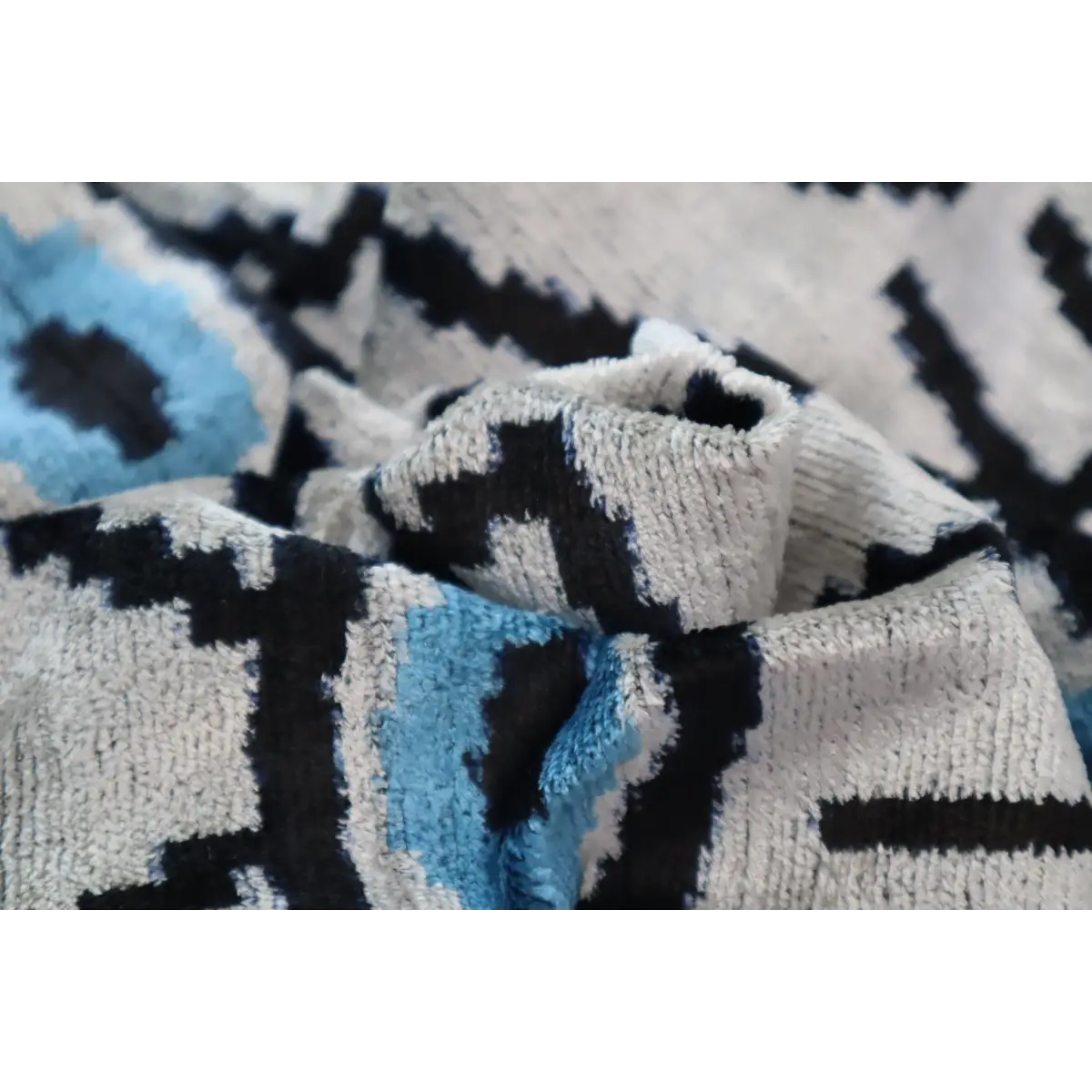 Canvello Silver Black Blue Vegetable Dyed Handmade Turkish Silk Velvet Pillow - A Work of Art - Canvello