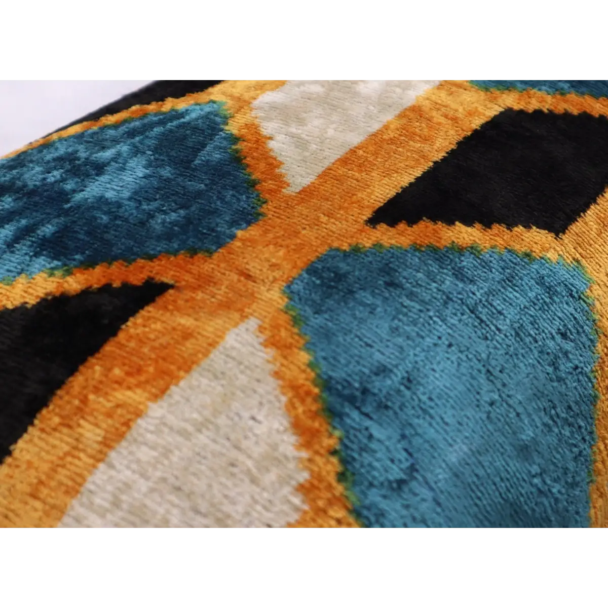 Canvello Soft Velvet Blue Gold Black Pillows For Sofa - 16X24 - Canvello