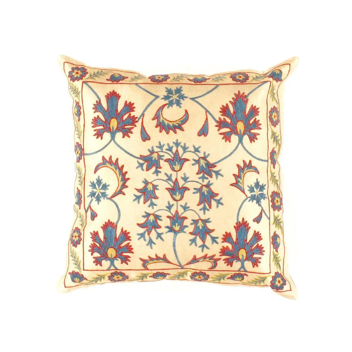 Canvello Suzani Turkish Beige Throw Pillows - TS 6 - Beige / 20’’X20’’ - Canvello