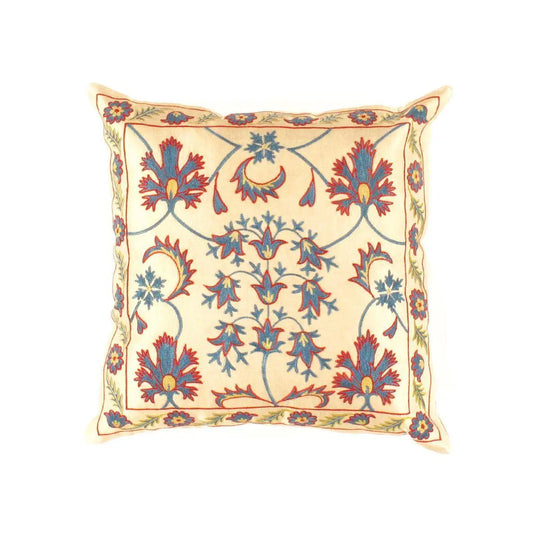 Canvello Suzani Turkish Beige Throw Pillows - TS 6 - Beige / 20’’X20’’ - Canvello