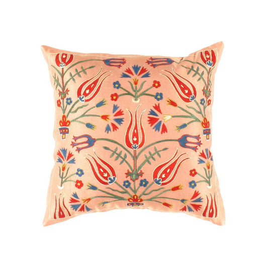 Coussin décoratif Canvello Suzani couleur pêche turque - TS 5