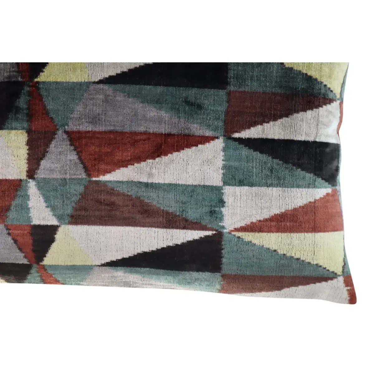 Canvello Teal Beige Brown Vegetable Dyed Handmade Turkish Silk Velvet Pillow - A Work of Art - Canvello