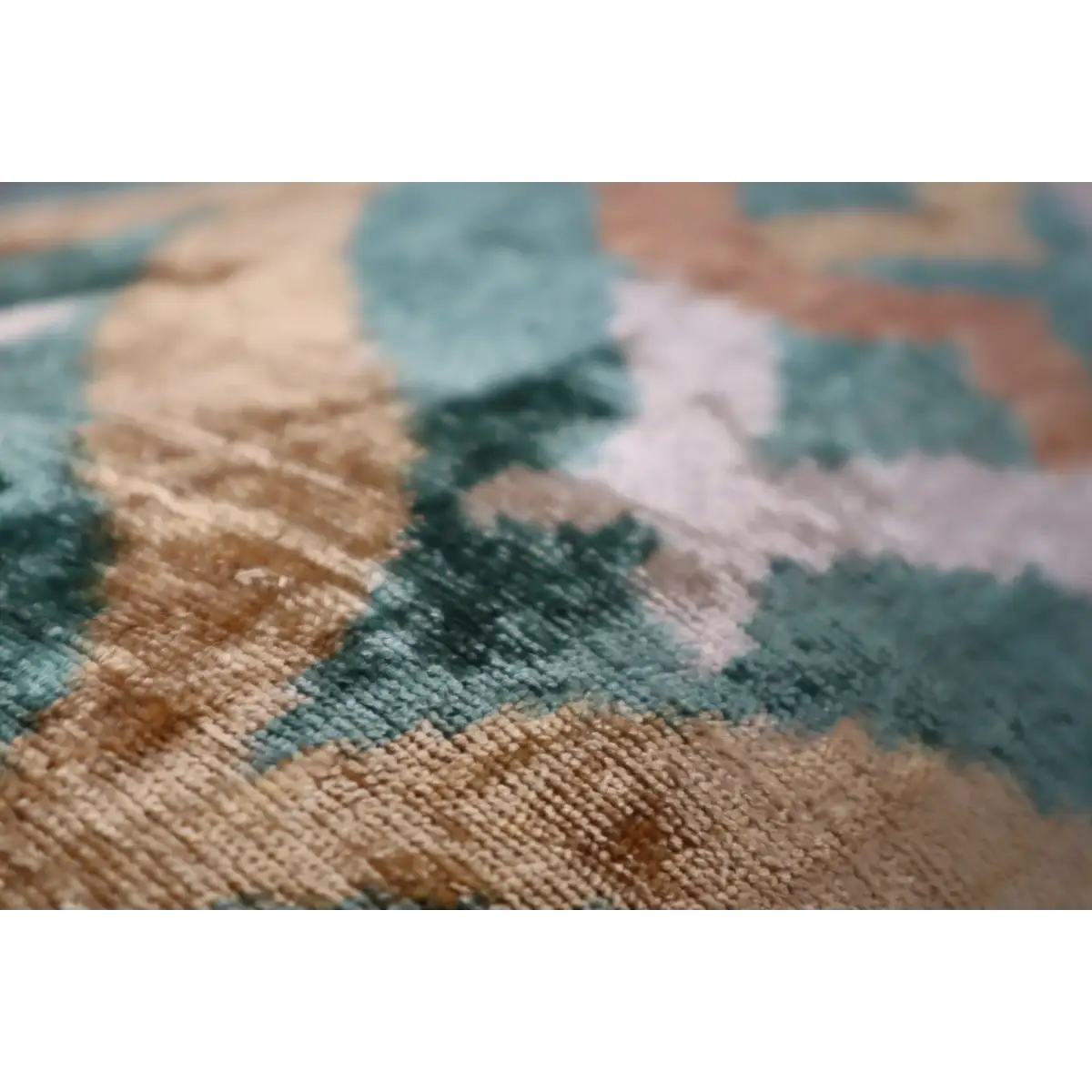 Canvello Teal Beige Brown Vegetable Dyed Handmade Turkish Silk Velvet Pillow - A Work of Art - Canvello