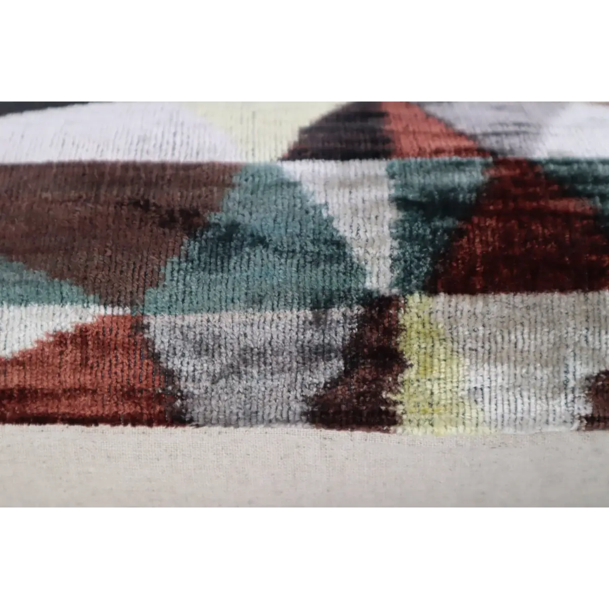 Canvello Teal Beige Brown Vegetable Dyed Handmade Turkish Silk Velvet Pillow - A Work of Art - Canvello
