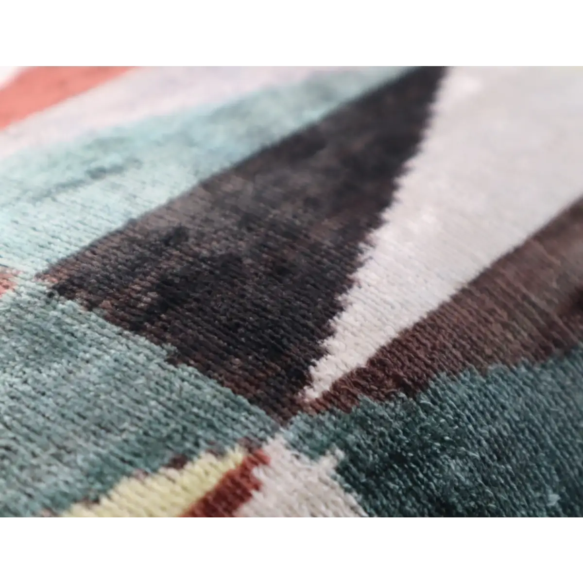 Canvello Teal Beige Brown Vegetable Dyed Handmade Turkish Silk Velvet Pillow - A Work of Art - Canvello