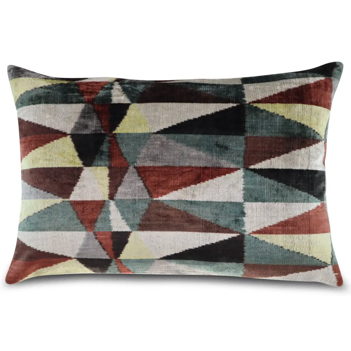 Canvello Teal Beige Brown Vegetable Dyed Handmade Turkish Silk Velvet Pillow - A Work of Art - Canvello
