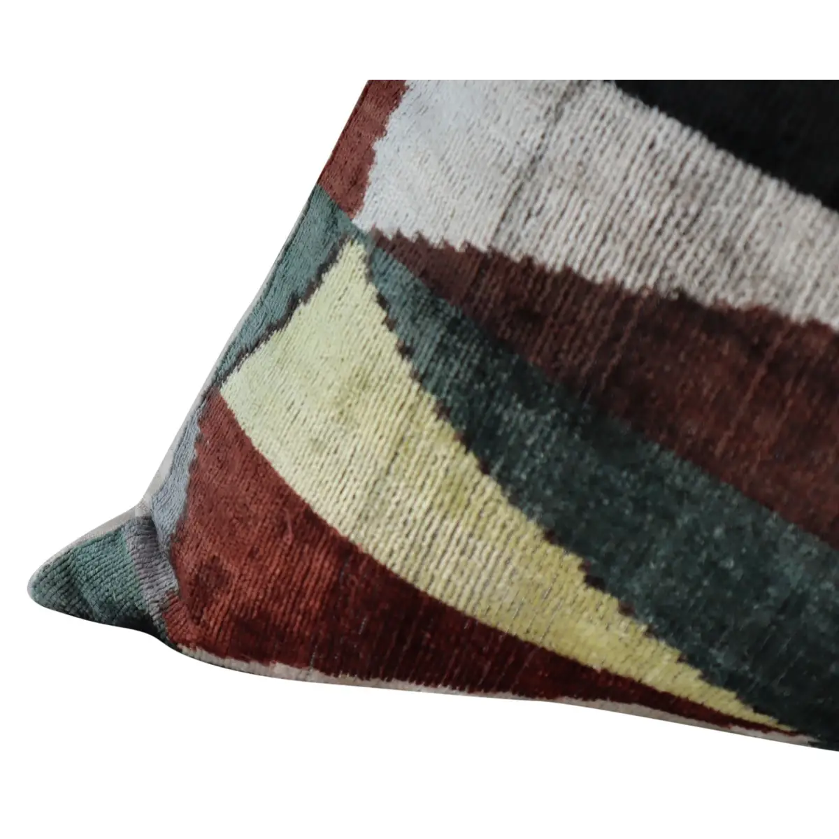 Canvello Teal Beige Brown Vegetable Dyed Handmade Turkish Silk Velvet Pillow - A Work of Art - Canvello