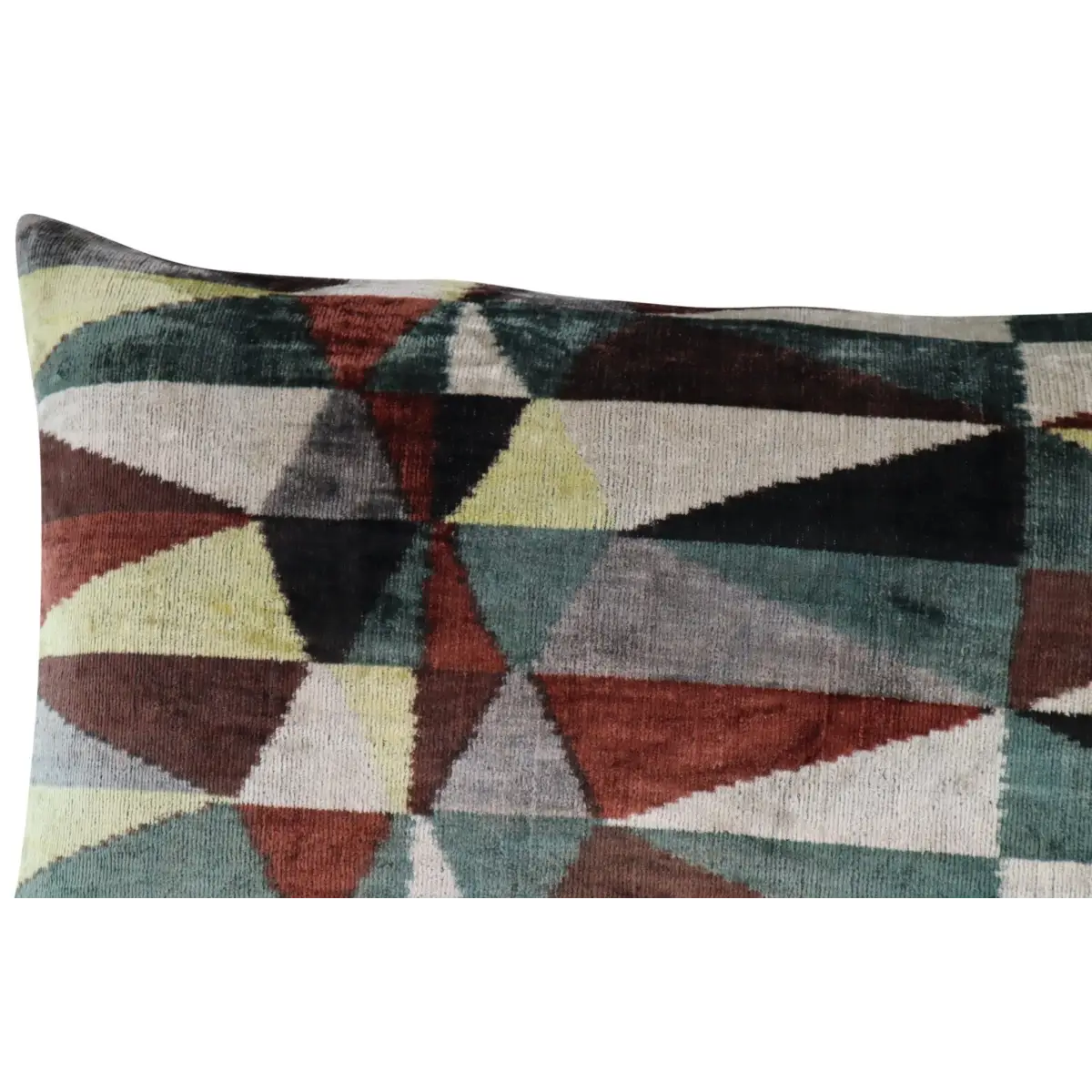 Canvello Teal Beige Brown Vegetable Dyed Handmade Turkish Silk Velvet Pillow - A Work of Art - Canvello