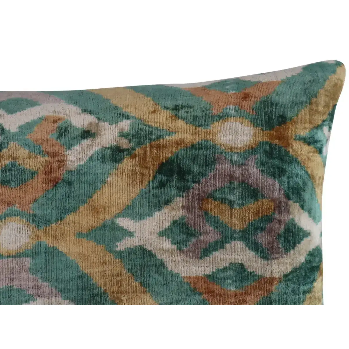 Canvello Teal Beige Brown Vegetable Dyed Handmade Turkish Silk Velvet Pillow - A Work of Art - Canvello