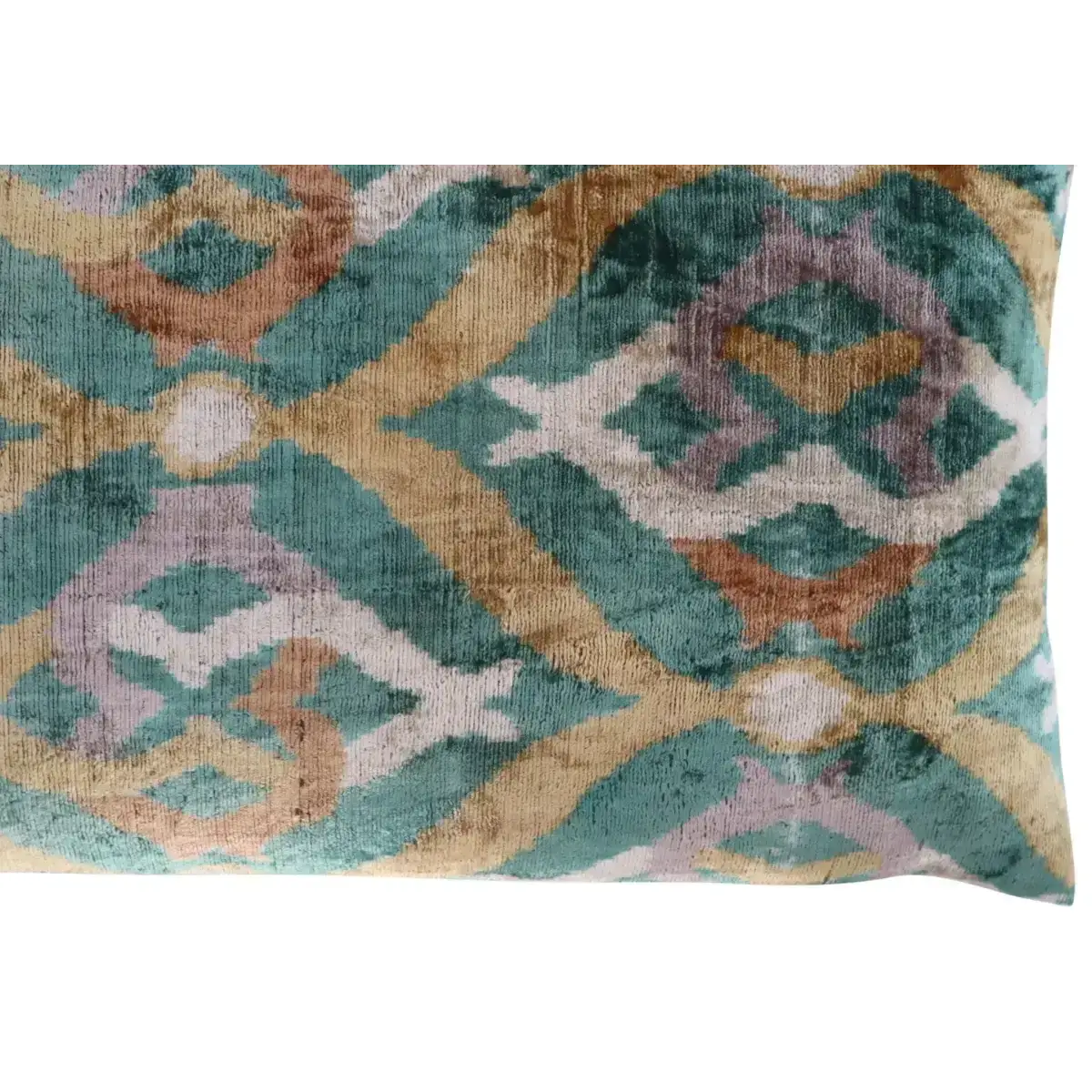 Canvello Teal Beige Brown Vegetable Dyed Handmade Turkish Silk Velvet Pillow - A Work of Art - Canvello