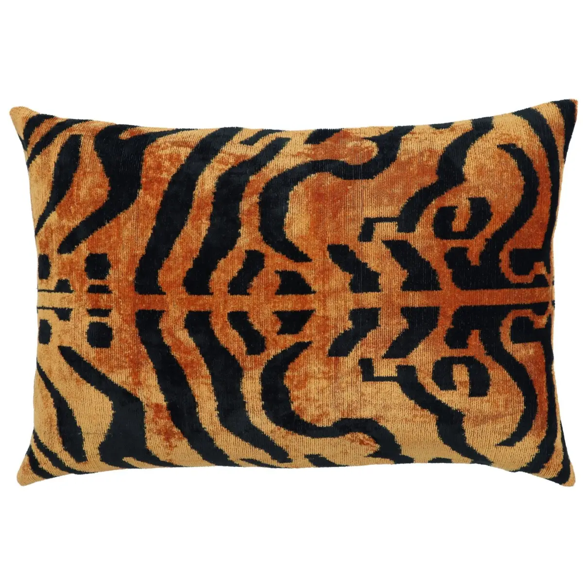 Canvello Tiger Print Burnt Orange Throw Pillow | 16x24 | 16x16 |Set of 2| - Canvello
