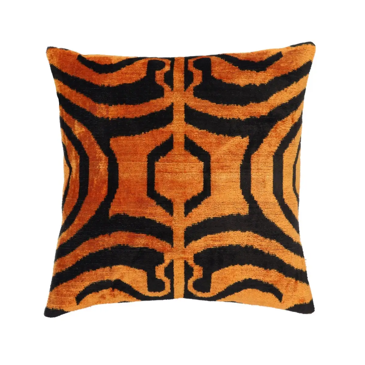 Canvello Tiger Print Burnt Orange Throw Pillows - 16x16 inch - Canvello