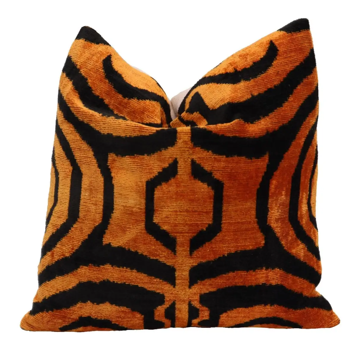 Canvello Tiger Print Burnt Orange Throw Pillows - 16x16 inch - Canvello