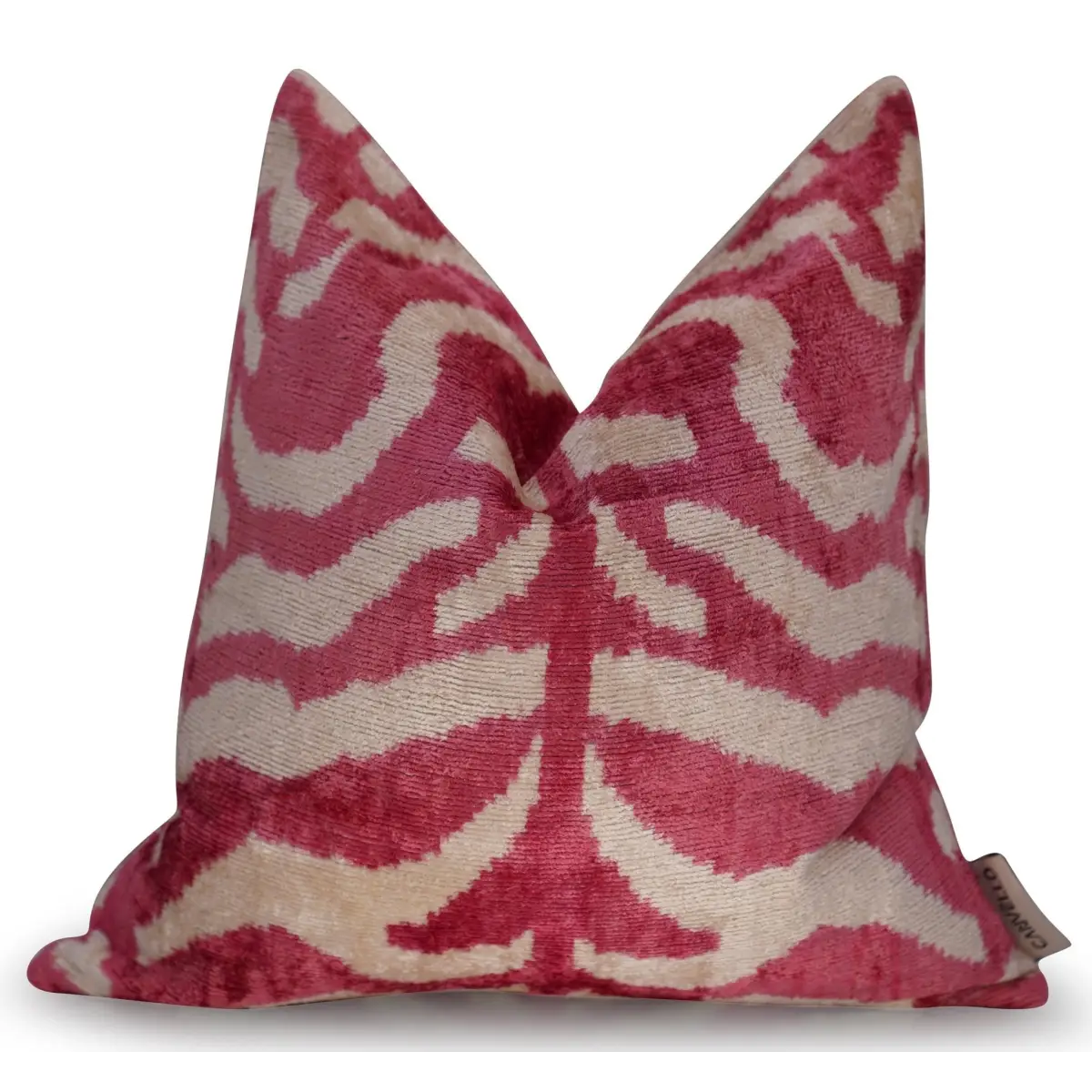Canvello Tiger Print Pinkish Red Throw Pillows - 16x16 inch - Canvello