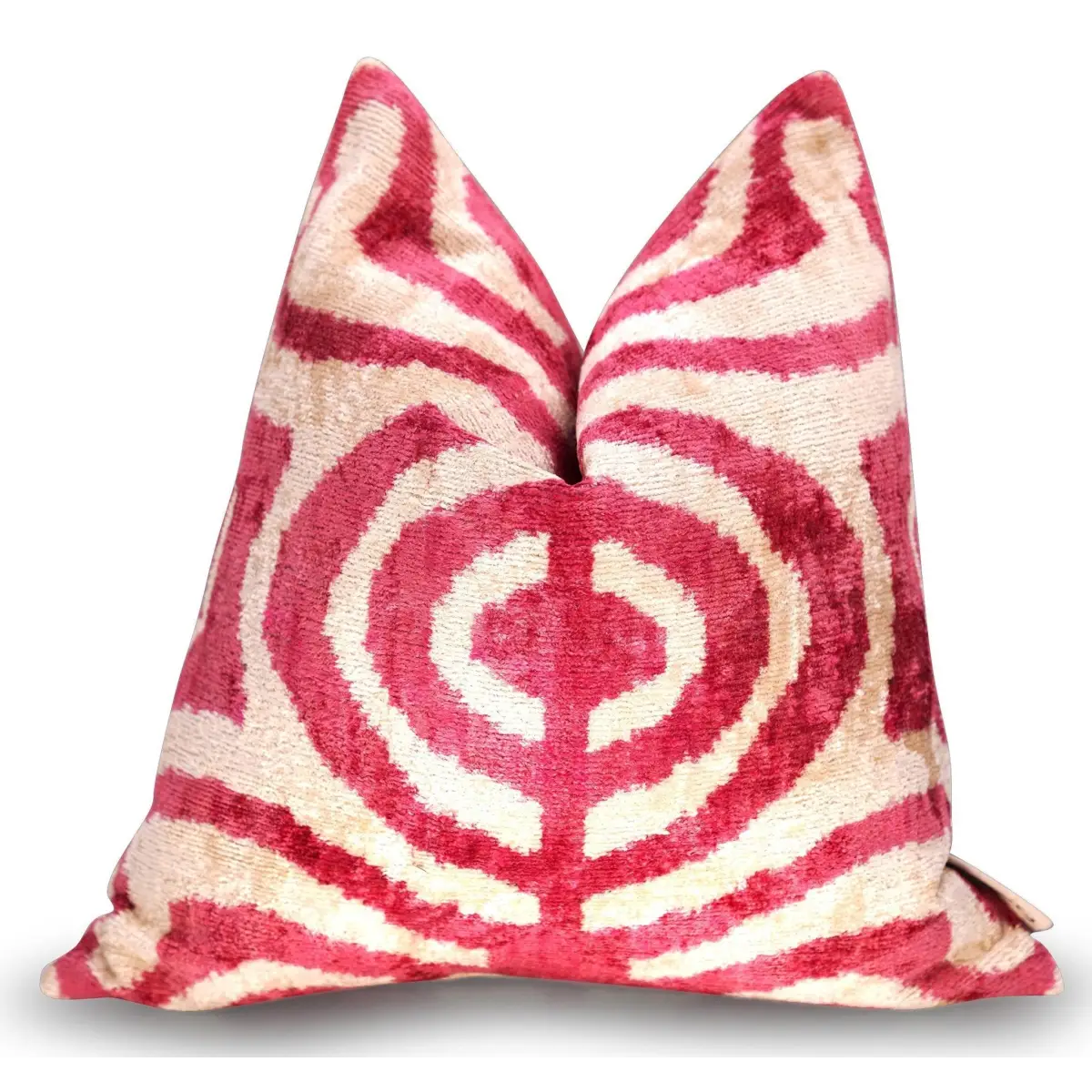 Canvello Tiger Print Pinkish Red Throw Pillows - 16x16 inch - Canvello