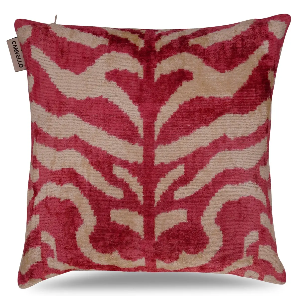 Canvello Tiger Print Pinkish Red Throw Pillows - 16x16 inch - Canvello