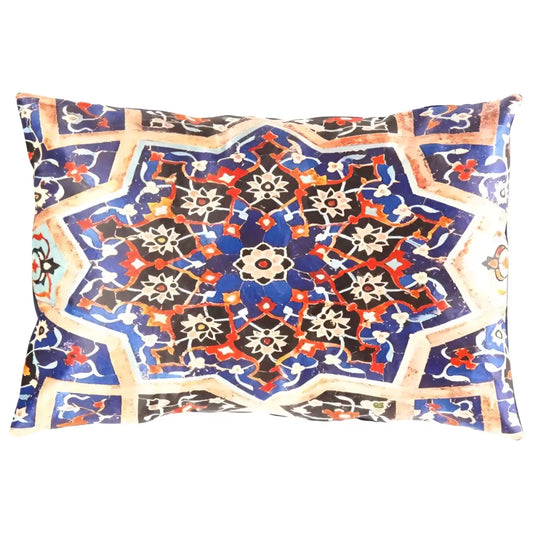 Canvello Tile Design Velvet Pillow - 16’ X 24’ - Navy blue / 16’’ X 24’’ - Canvello