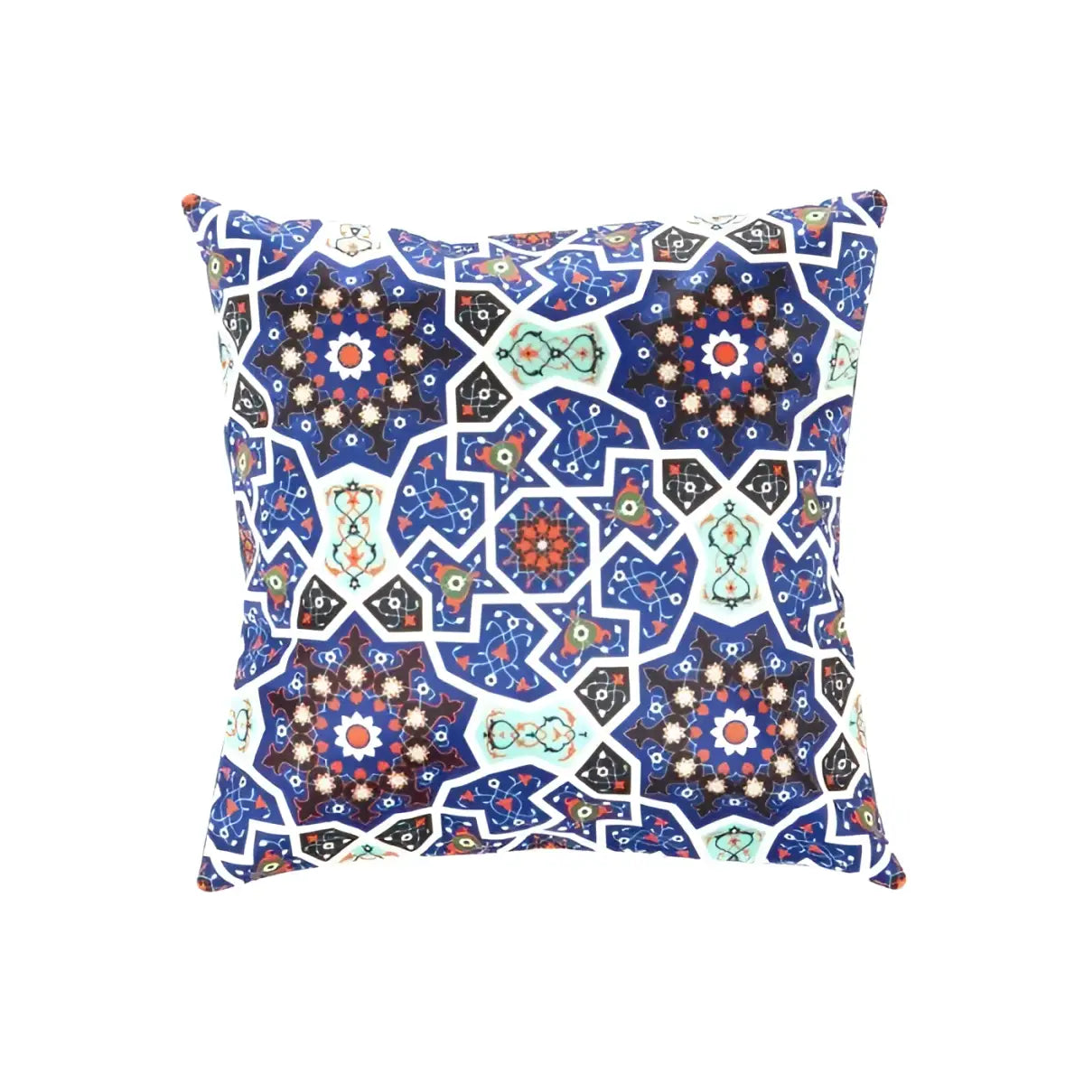 Canvello Tile Design Velvet Pillow - 16’ X 16’ - light blue- Navy blue / 16’ X 16’ - Canvello