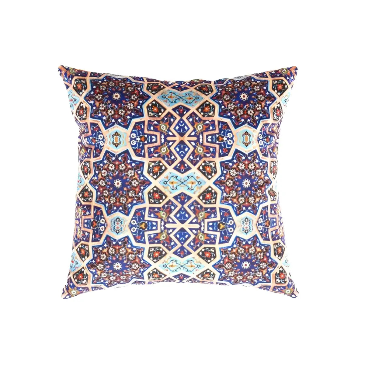 Canvello Tile Design Velvet Pillow - 16’ X 16’ - Navy Blue / 16”x16” - Canvello