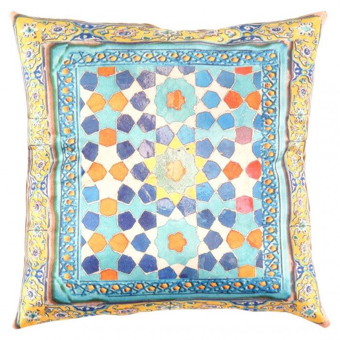 Coussin en velours à motif de carreaux Canvello - 20'' X 20'' 