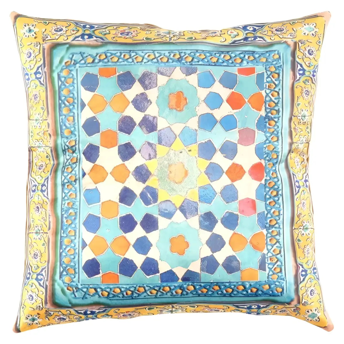 Canvello Tile Design Velvet Pillow - 20’’ X 20’’ - light blue / 20’’ X 20’’ - Canvello