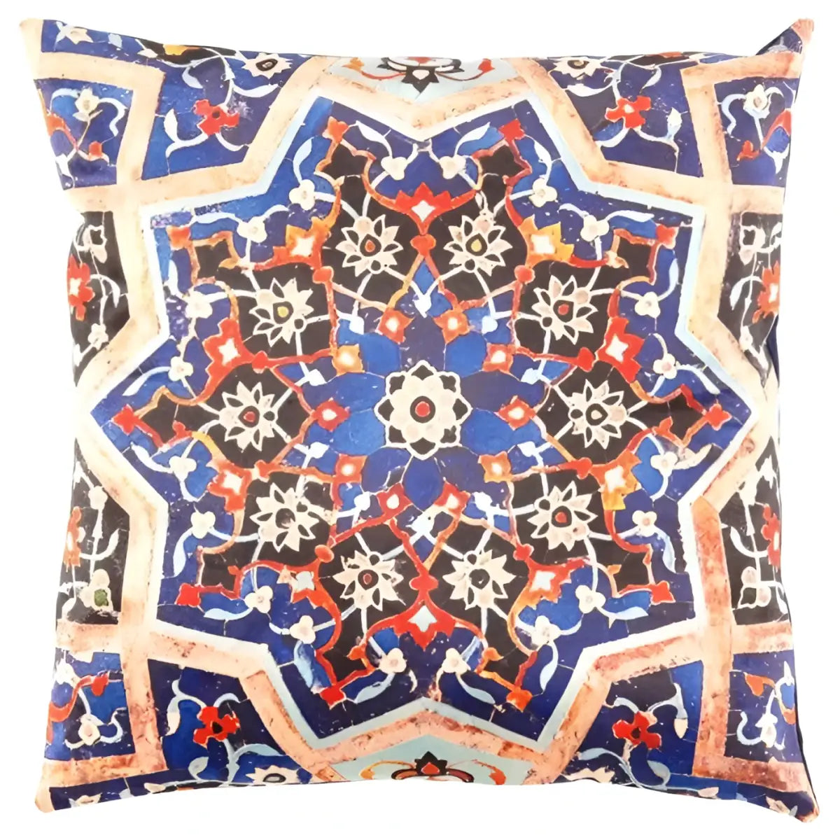Canvello Tile Design Velvet Pillow - 20’’ X 20’’ - Navy Blue / 20’’ X 20’’ - Canvello