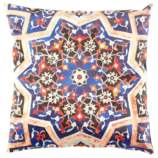 Canvello Tile Design Velvet Pillow - 20’’ X 20’’ - Navy Blue / 20’’ X 20’’ - Canvello