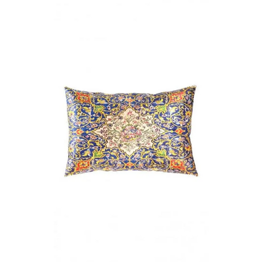 Canvello Traditional Design Calligraphy Velvet Pillow - 16’’ X 24’’ - Navy Blue / 16’’ X 24’’ - Canvello