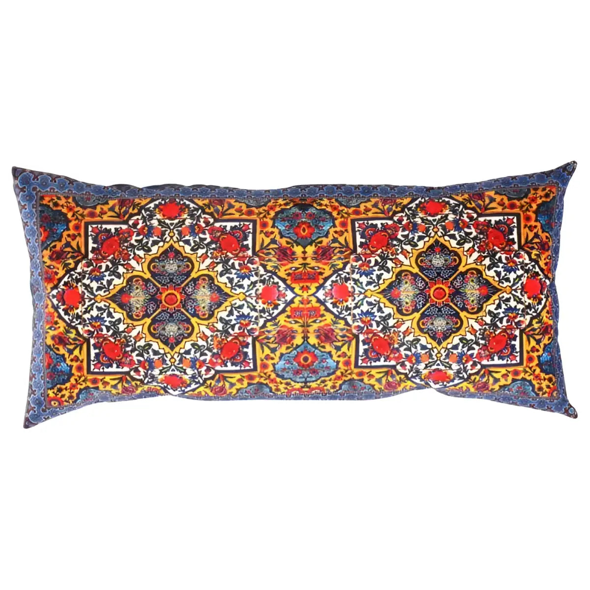 Canvello Traditional Design Velvet Pillow - 15’’ X 30’’ - Blue / 15’’ X 30’’ - Canvello