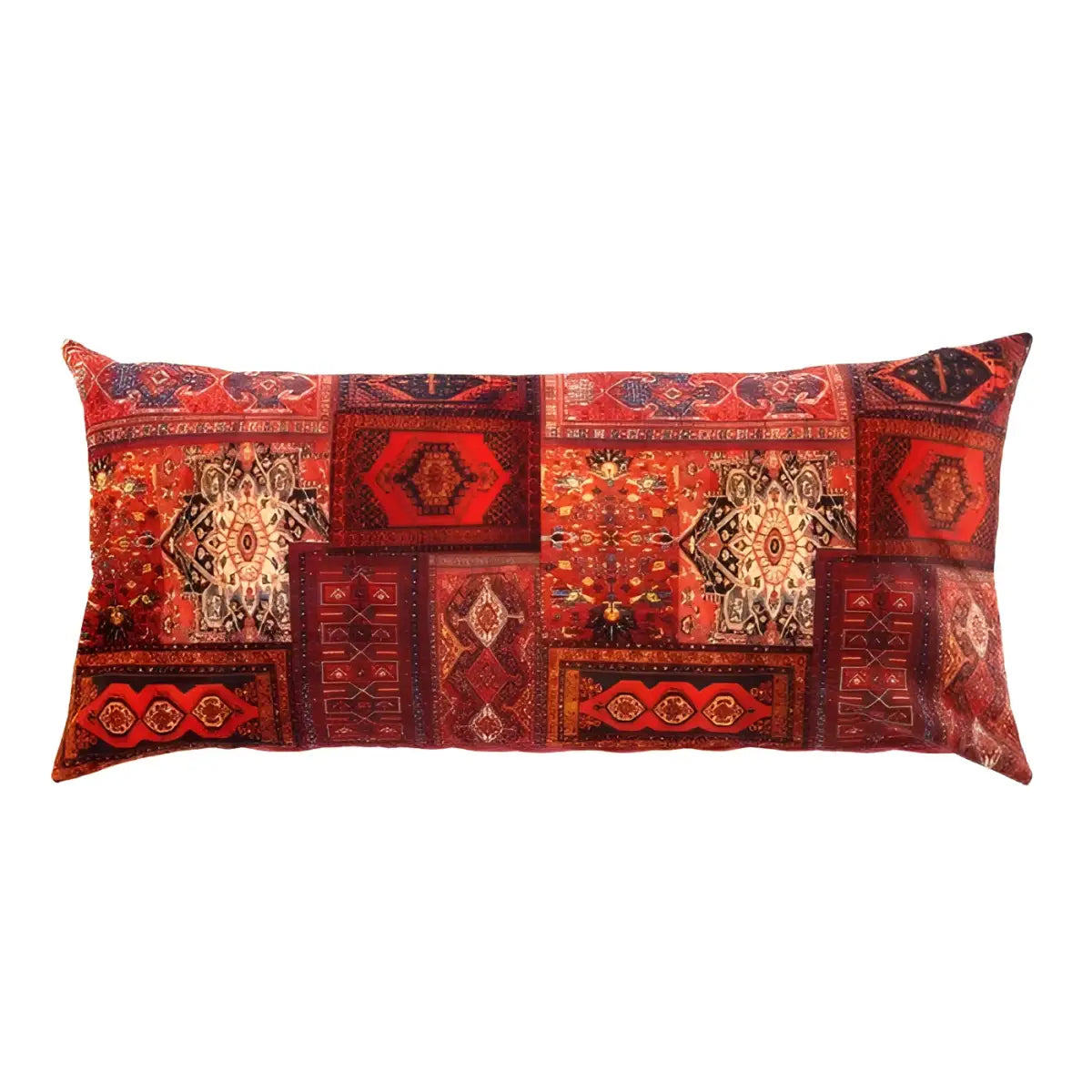 Canvello Traditional Design Velvet Pillow - 15’’ X 30’’ - Red / 15’’ X 30’’ - Canvello