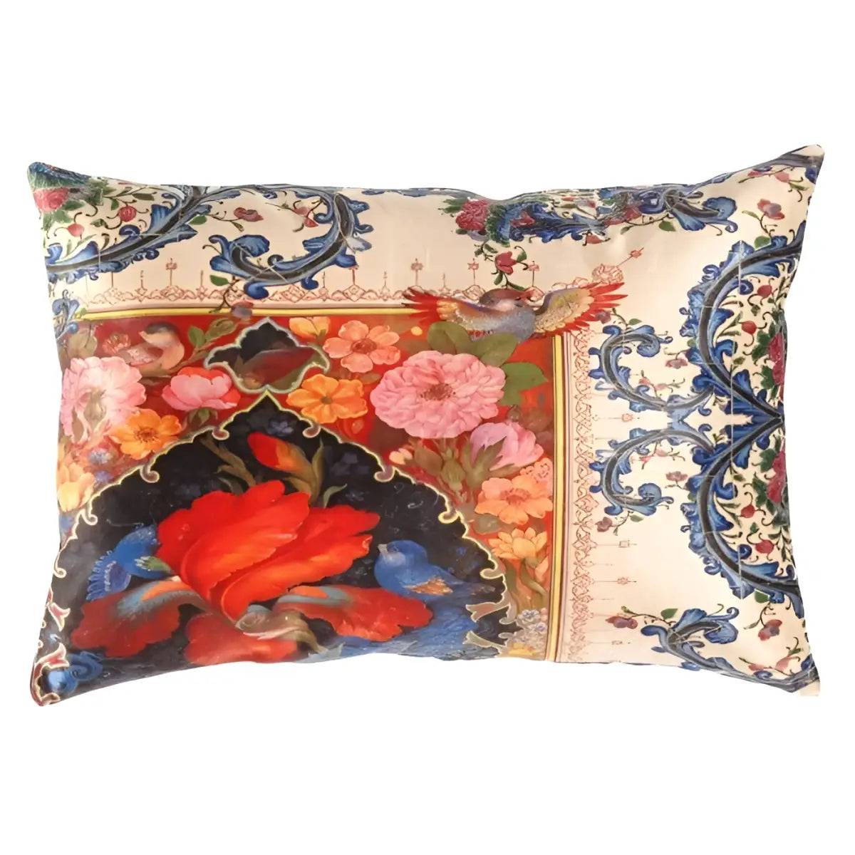 Canvello Traditional Design Velvet Pillow - 16’’ X 24’’ - Red- gray / 16’’ X 24’’ - Canvello
