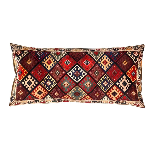 Canvello Traditional Design Velvet Pillow - 16’’ X 30’’ - Red / 16’’ X 30’’ - Canvello