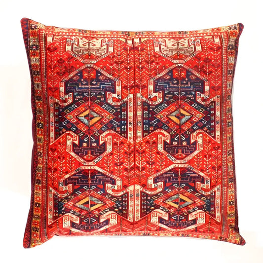 Canvello Traditional Design Velvet Pillow - 20’ X 20’ - Red / 20’ X 20’ - Canvello