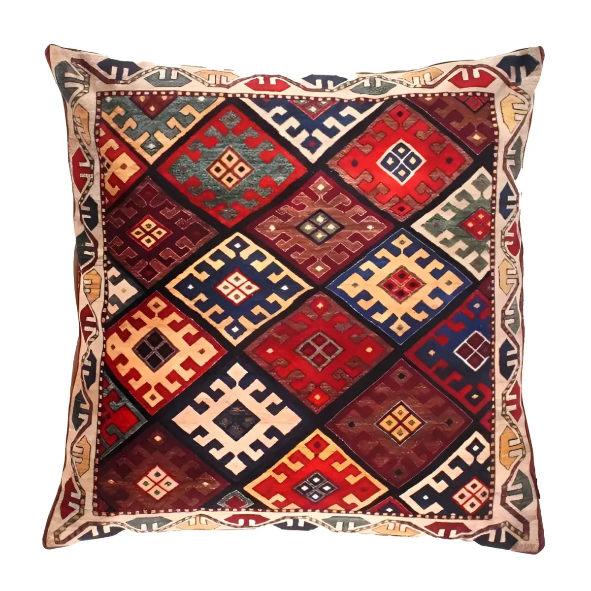 Canvello Traditional Design Velvet Pillow - 20’ X 20’ - Red / 20’ X 20’ - Canvello