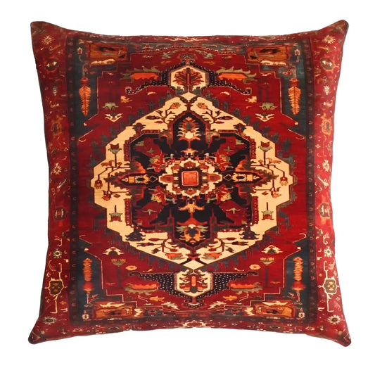 Canvello Traditional Design Velvet Pillow - 20’ X 20’ - Rust / 20’ X 20’ - Canvello