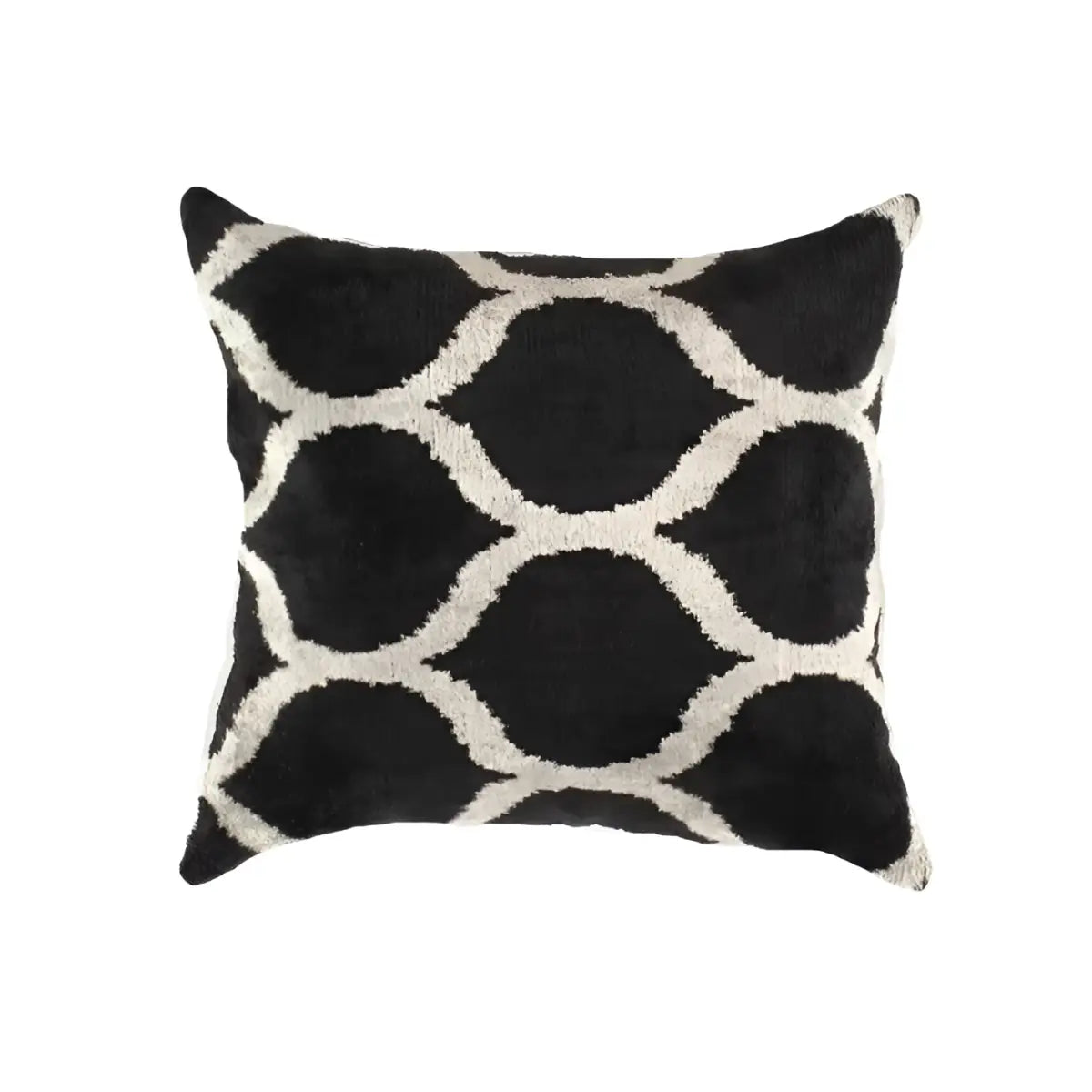 Canvello Turkish Black & White Velvet pillow - 24’’ X 24’’ - Black / 24’’ X 24’’ - Canvello