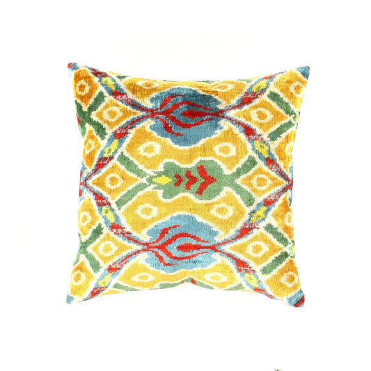 Canvello Turkish Blue And Gold Throw Pillow - TI 98 - Gold / 1’ x 1’ - Canvello
